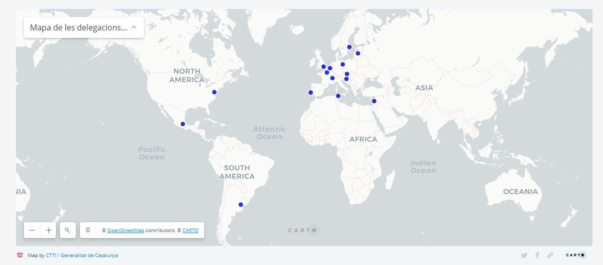 Map of Catalan offices abroad